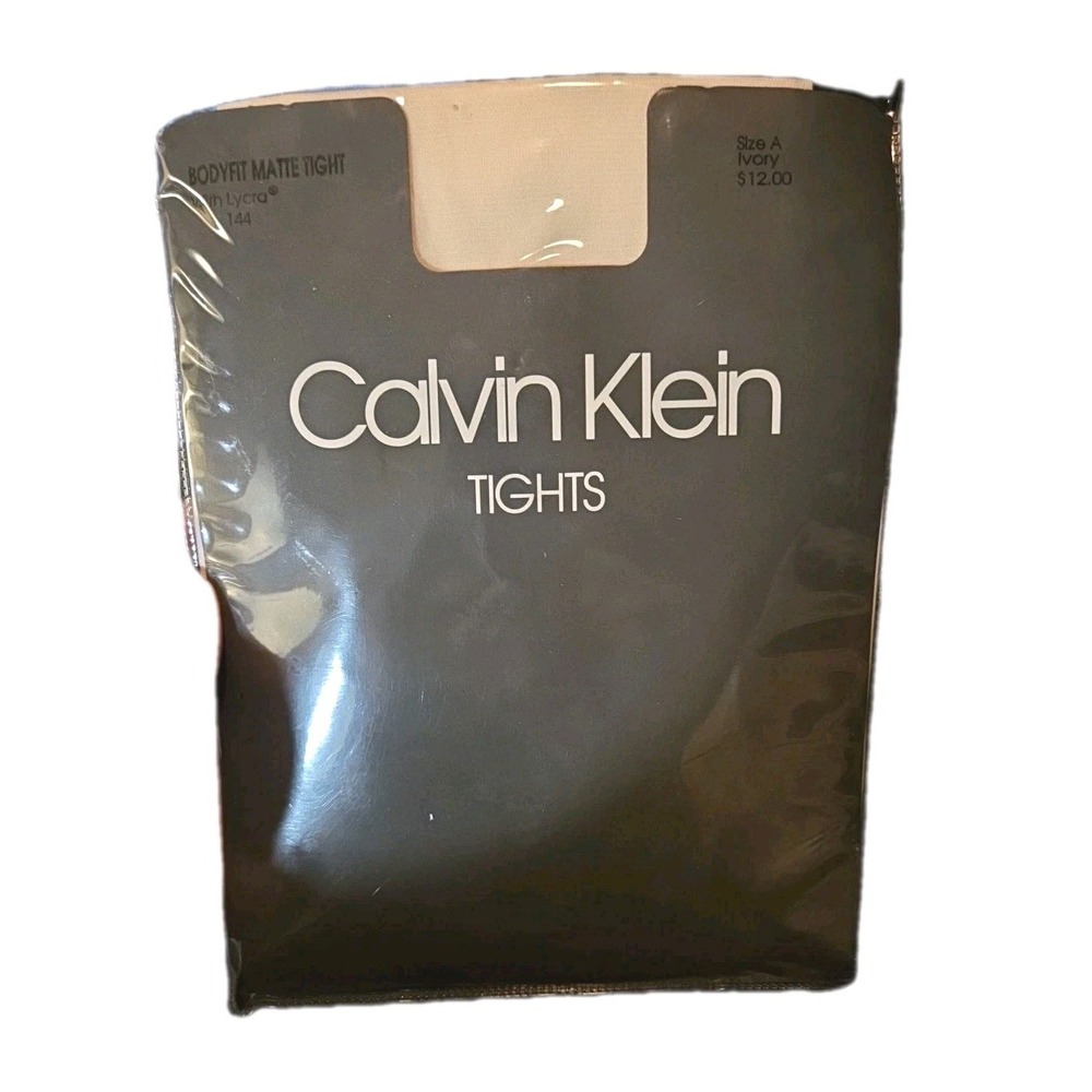 Calvin Klein VTG Bodyfit Matte Tights With Lycra Size A Ivory New In Package